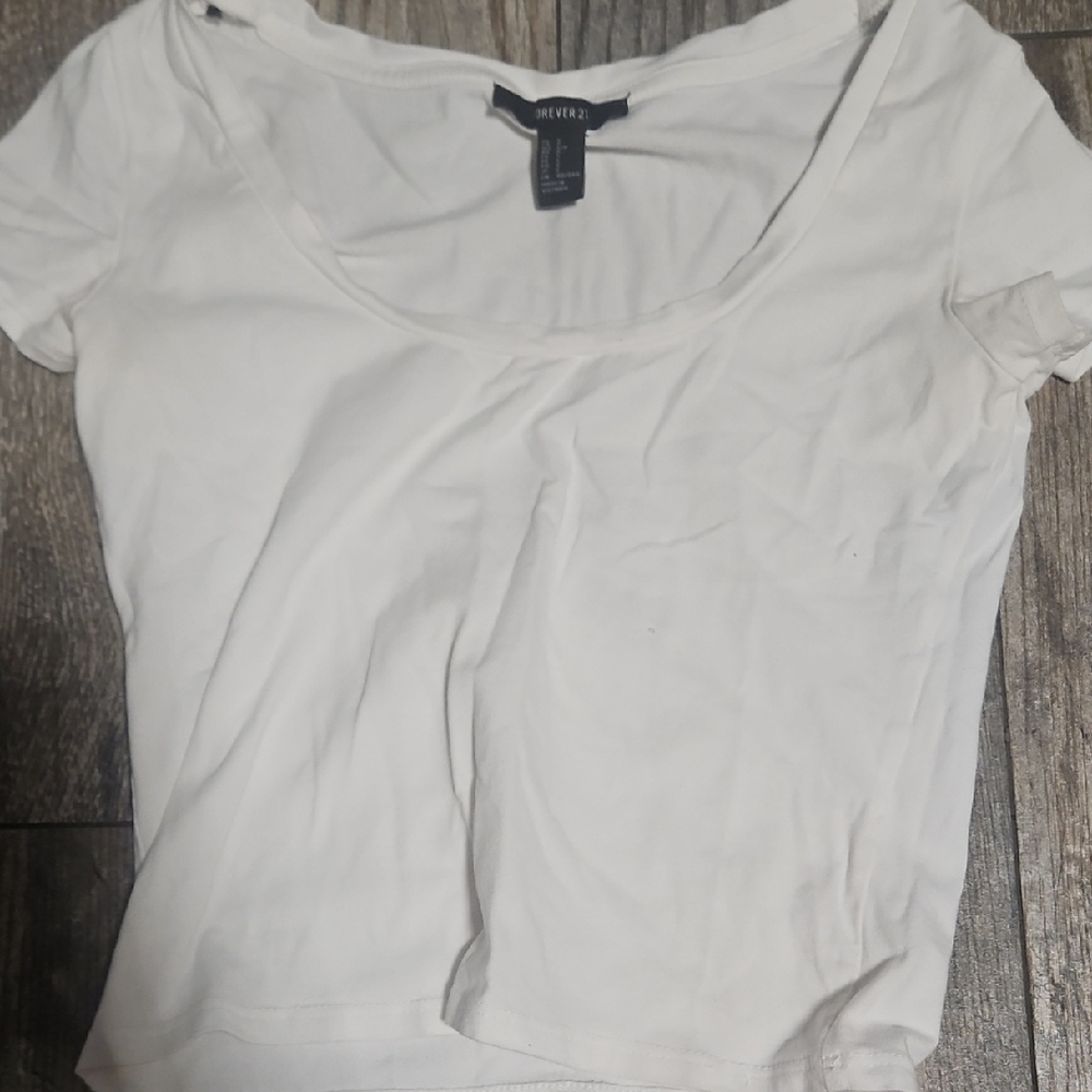 Forever 21 Soft Cream Short Sleeve Tee